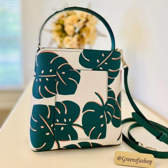 Kate Spade Purse & wallet Monstera Leaves Small Bucket Bag new - Picture 6 of 12